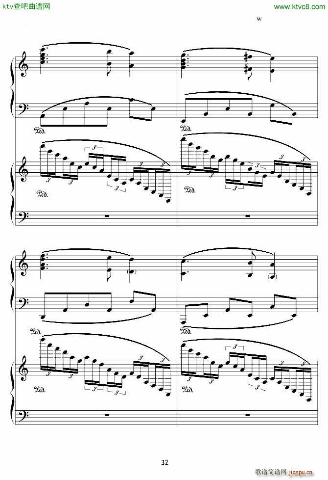 X战记插曲 宿命 双钢琴版(钢琴谱)32