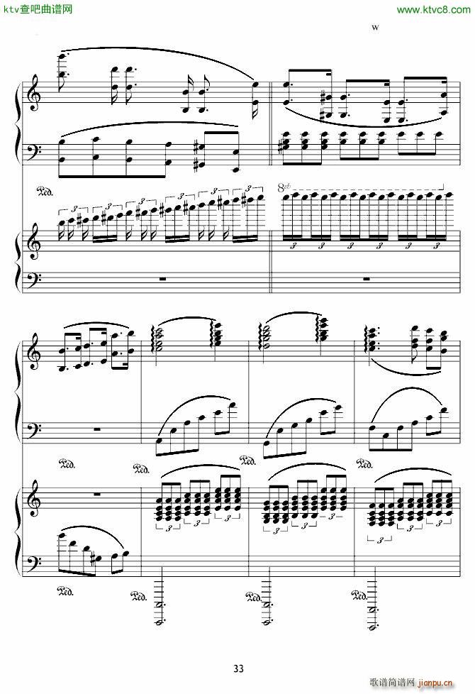 X战记插曲 宿命 双钢琴版(钢琴谱)33