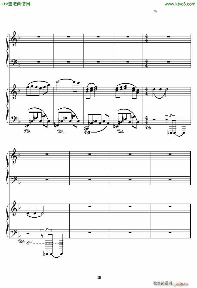 X战记插曲 宿命 双钢琴版(钢琴谱)38