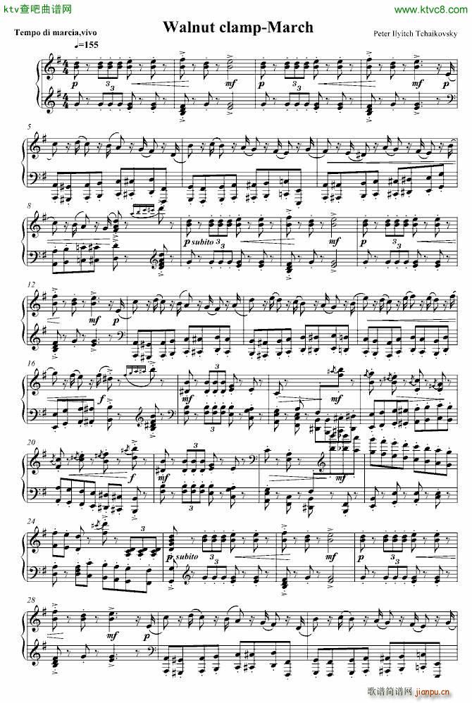 胡桃夹子进行曲原版钢琴独奏版(钢琴谱)1