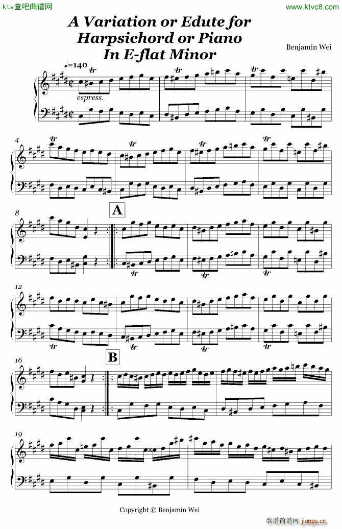 A Variation or Edute(钢琴谱)1