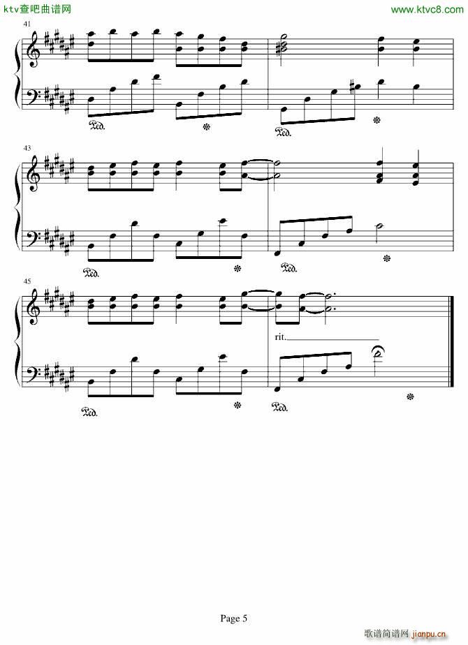 someones watching over me 升调版(钢琴谱)5