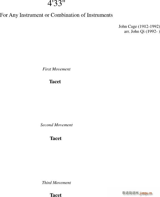 4分33秒 by(钢琴谱)1