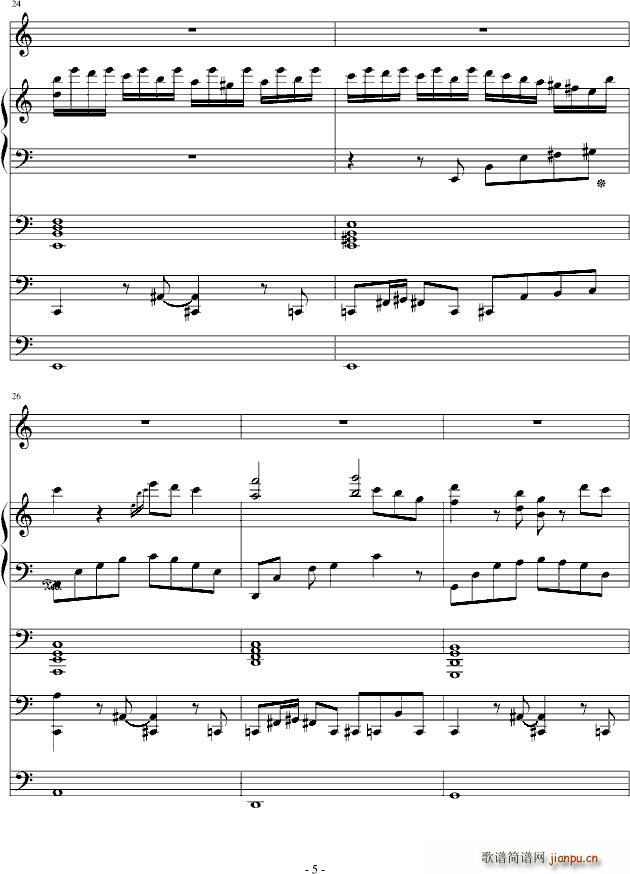 没有人的世界 NOBODY第二首(钢琴谱)5