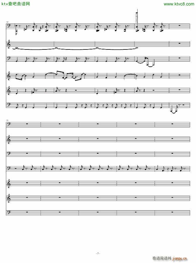 歌舞满城 真人原声演译(钢琴谱)5