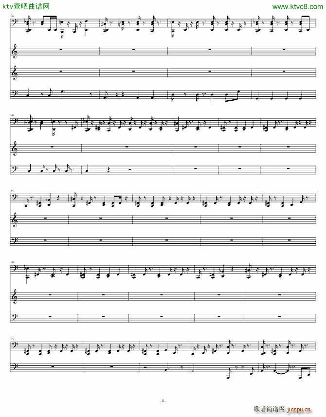 歌舞满城 真人原声演译(钢琴谱)8