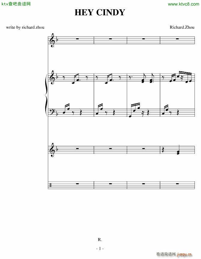 一个伴奏(钢琴谱)1