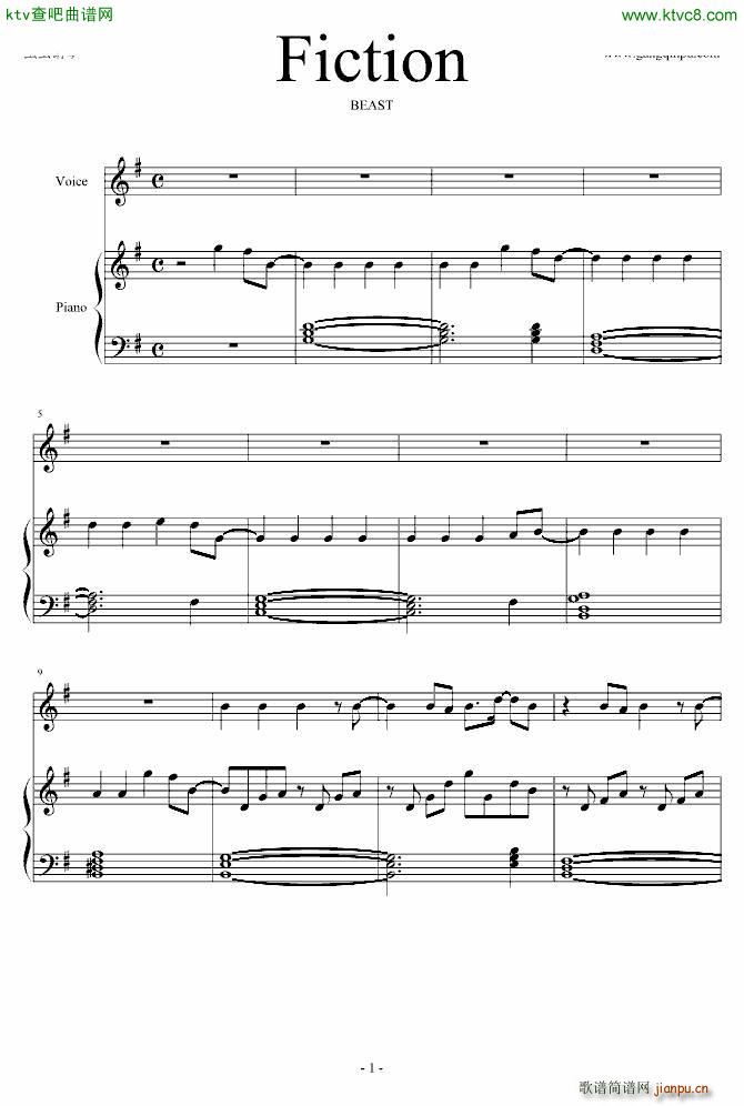 韩国 Fiction(钢琴谱)1