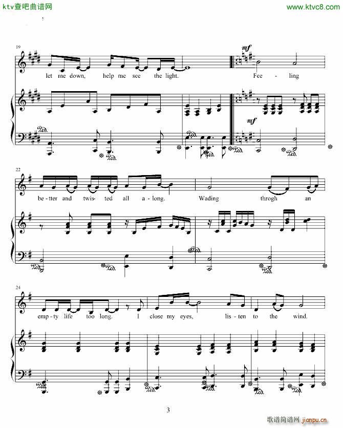 somewhere 弹唱版 slayers TRY(钢琴谱)3