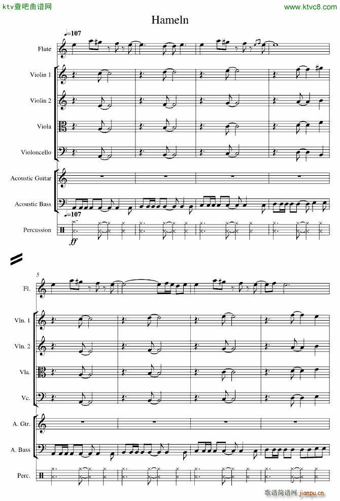 DNF Map Hameln 老鼠 哈木林图(钢琴谱)1