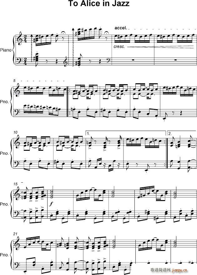 To alice in Jazz(钢琴谱)1