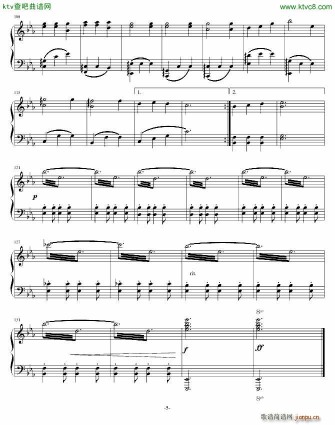 小溪奏鸣曲(钢琴谱)5