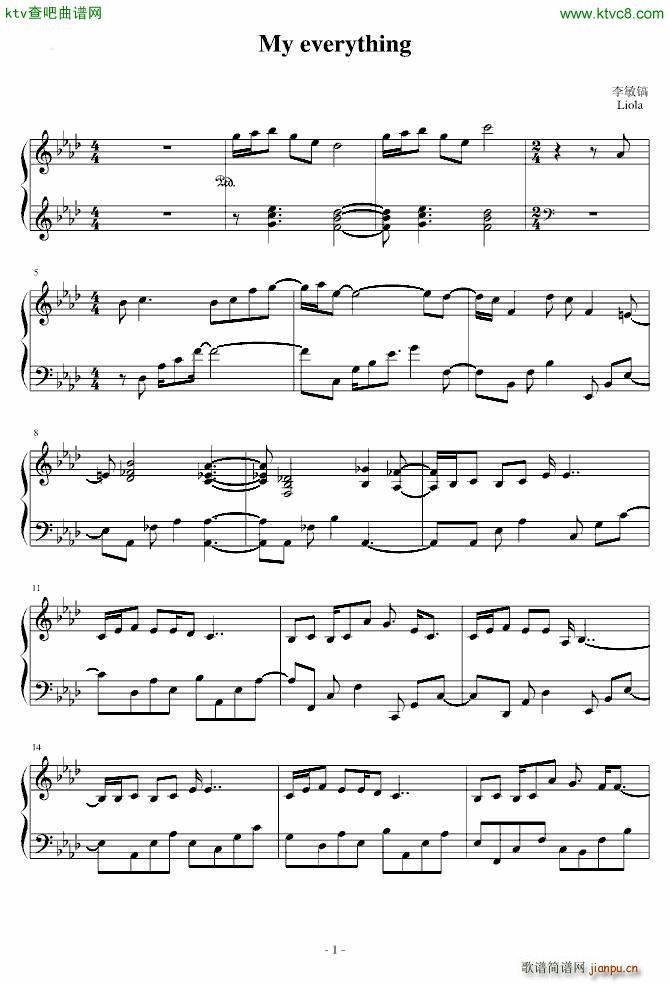 My everything(钢琴谱)1