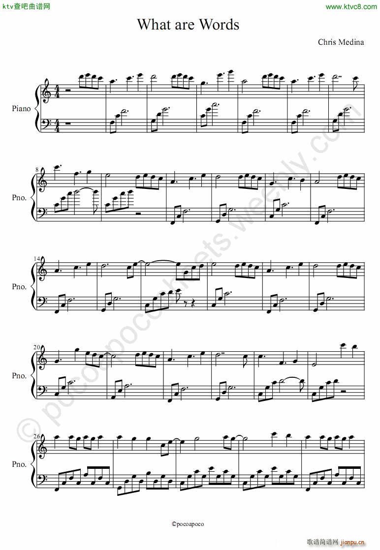 What are words(钢琴谱)1