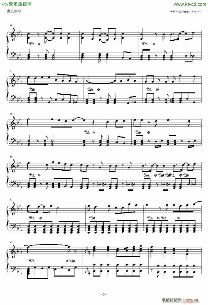 七龙珠GT主题曲(钢琴谱)5