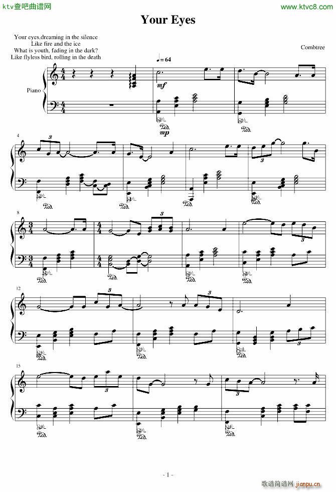 Your Eyes(钢琴谱)1