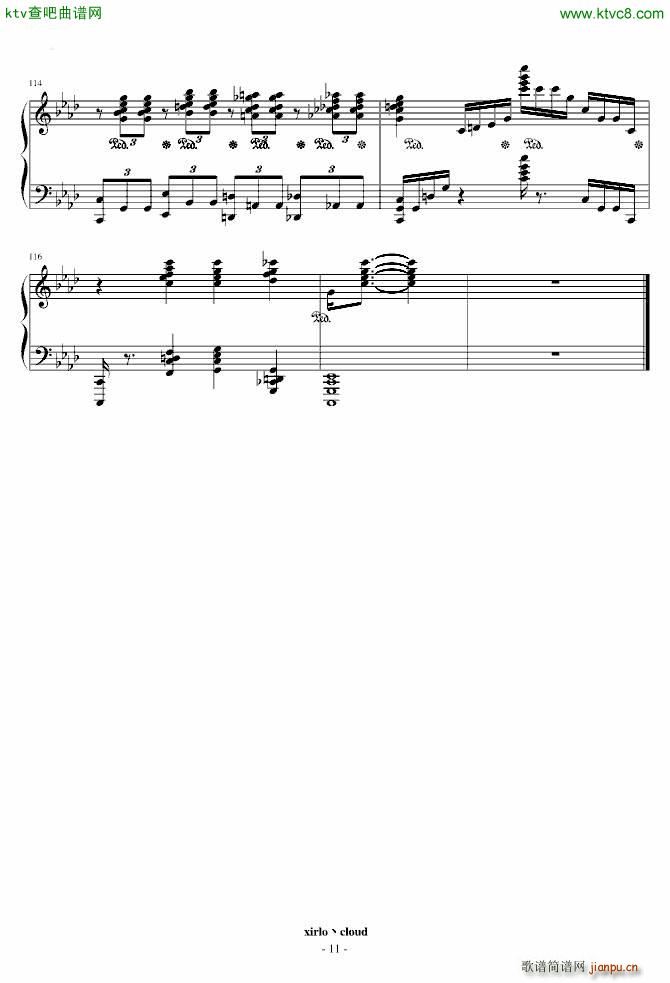 VOS超绝技鬼火练习曲 修改版(钢琴谱)11