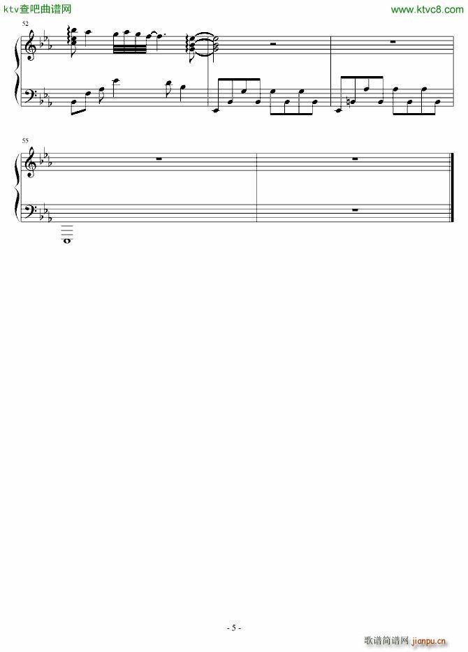 不知名钢琴曲 一(钢琴谱)5