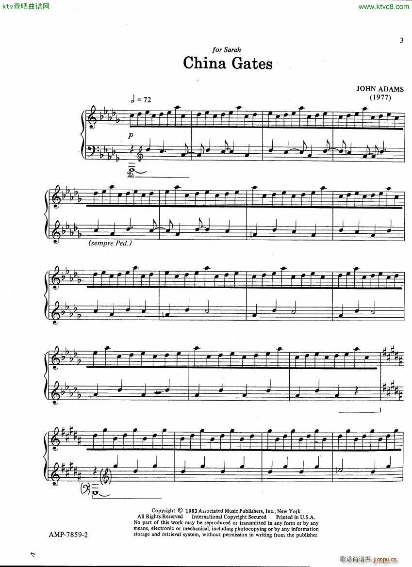 Adams China Gates(钢琴谱)3