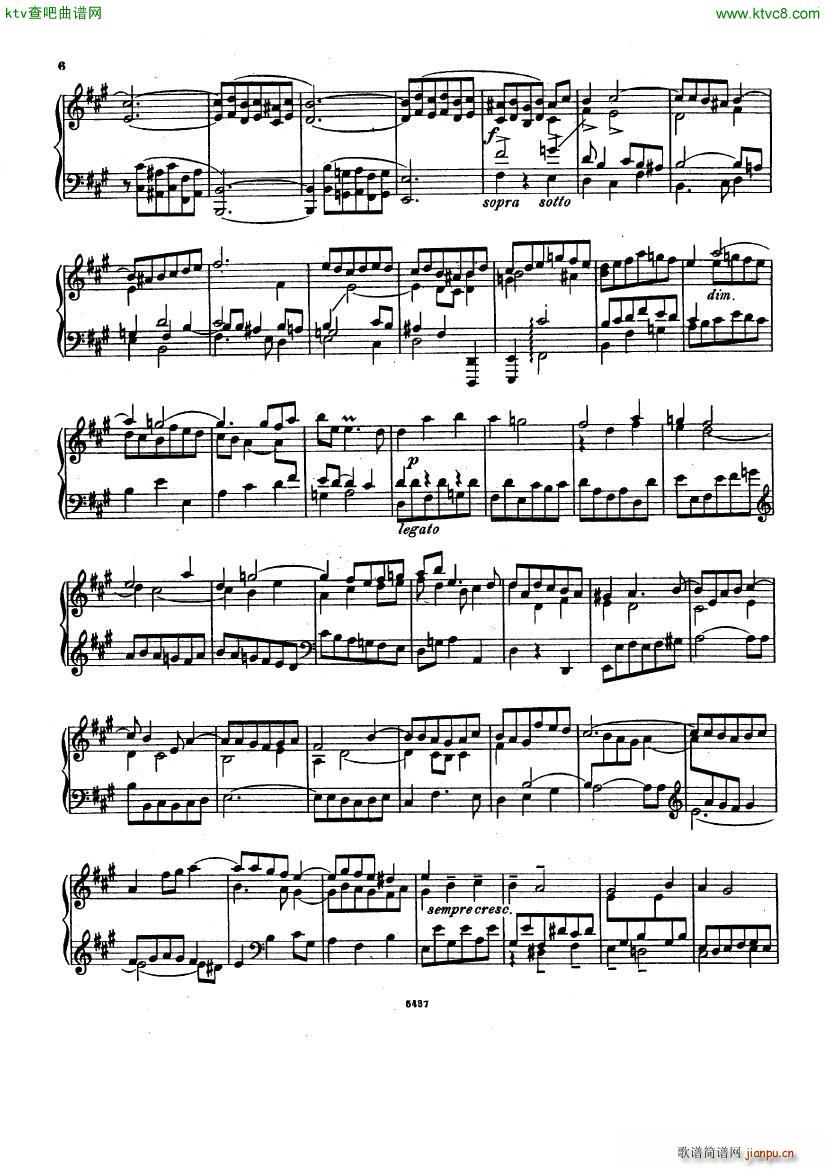 Bach D Albert Prelude and fugue in a major(钢琴谱)6