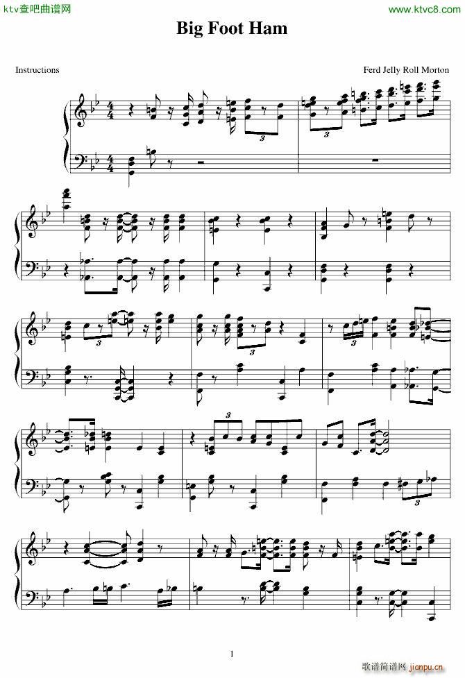 big foot ham 海上钢琴师版(钢琴谱)1