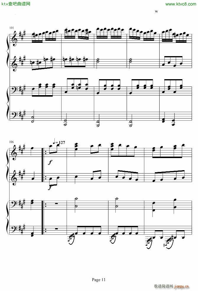 土耳其进行曲 四手联弹 李云迪(钢琴谱)11