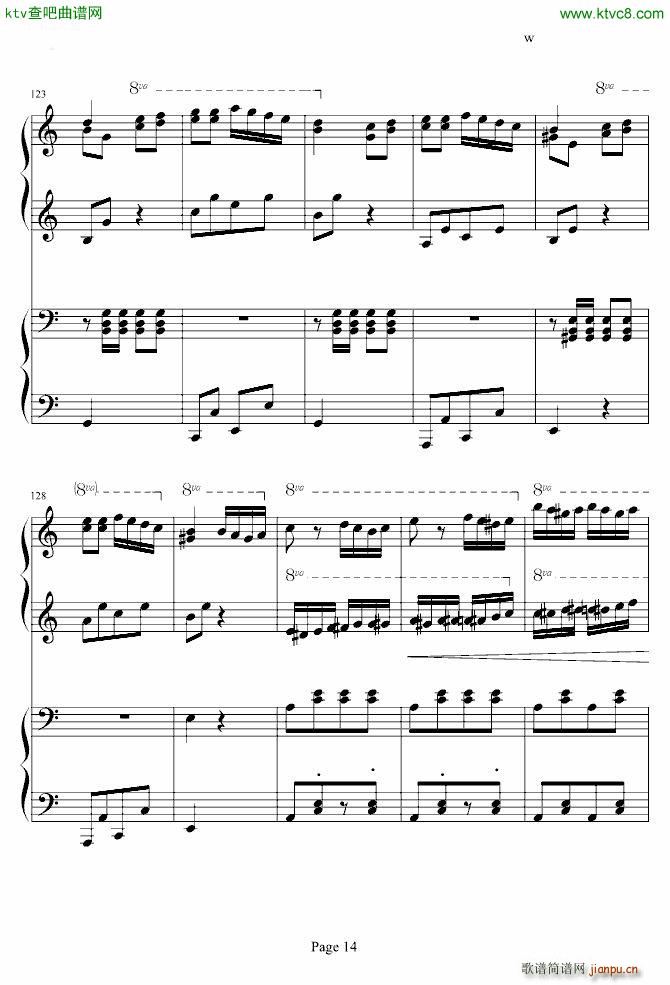 土耳其进行曲 四手联弹 李云迪(钢琴谱)14