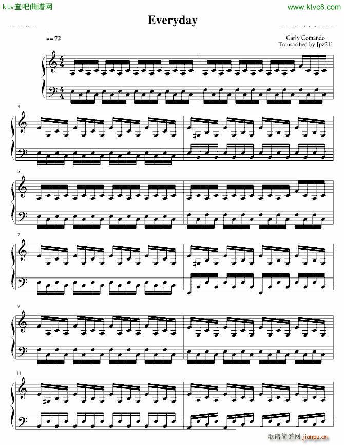 NBA宣传片配乐Everyday(钢琴谱)1