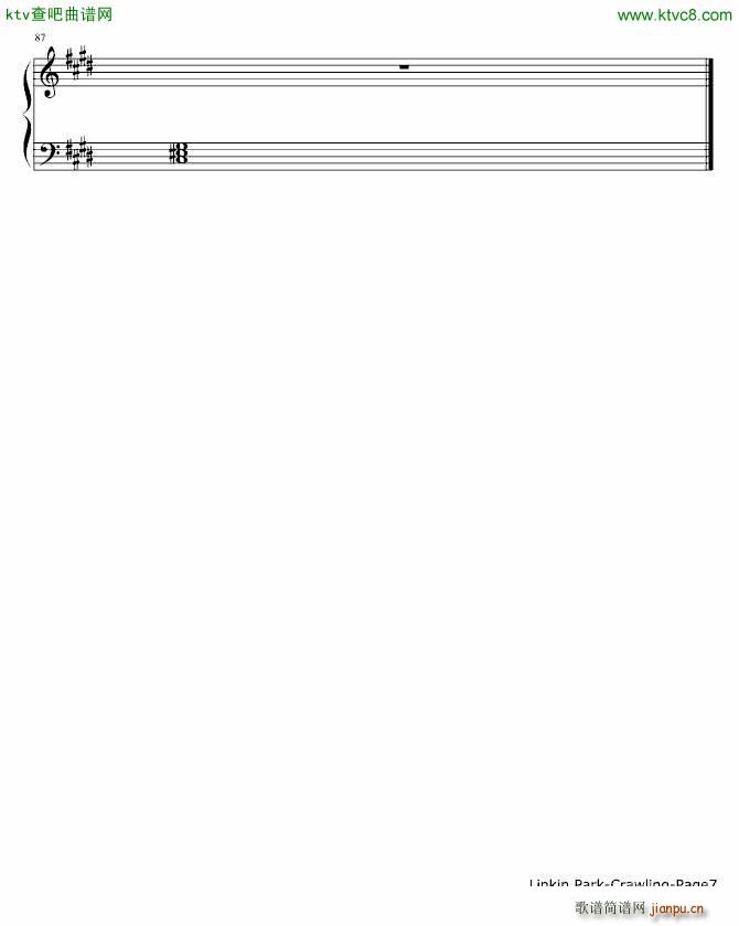 Crawling(钢琴谱)7