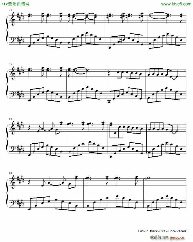 Crawling(钢琴谱)6