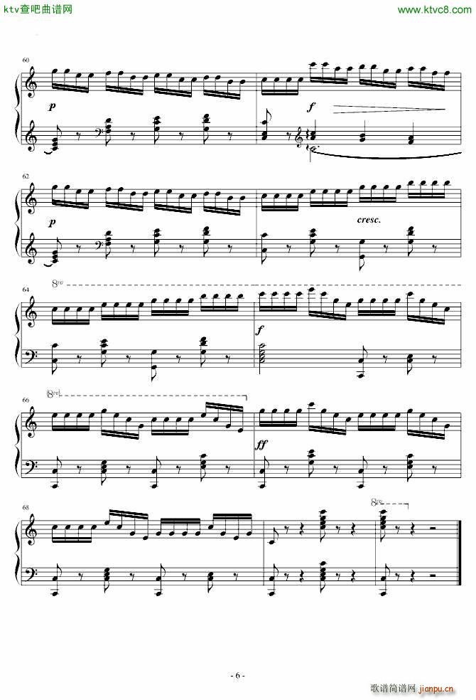 C大调练习曲 车尔尼Op740 No7(钢琴谱)6