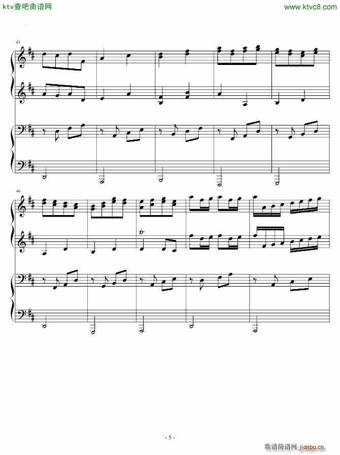 卡农四手联弹 Charm改编版(钢琴谱)5