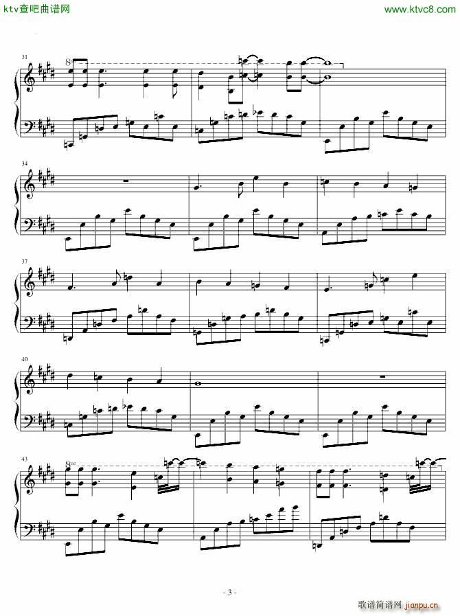 最经典的英文曲 Uintended(钢琴谱)3