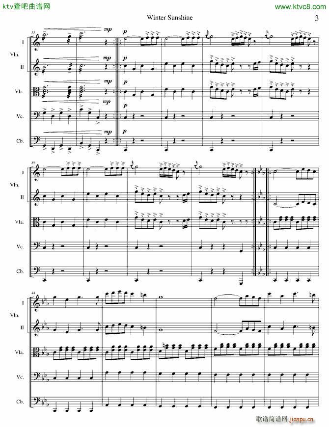 Winter Sunshine 弦乐队(钢琴谱)3