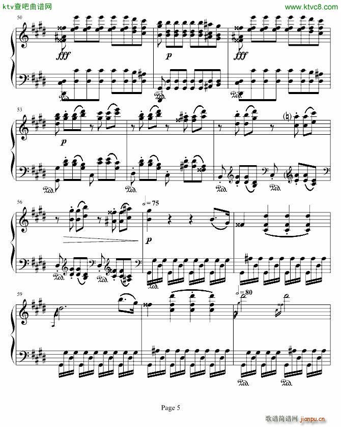 月光奏明曲 作品27之2(钢琴谱)5