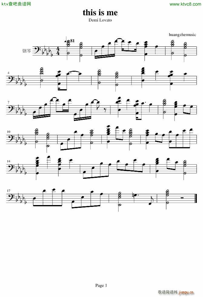 this is me(钢琴谱)1