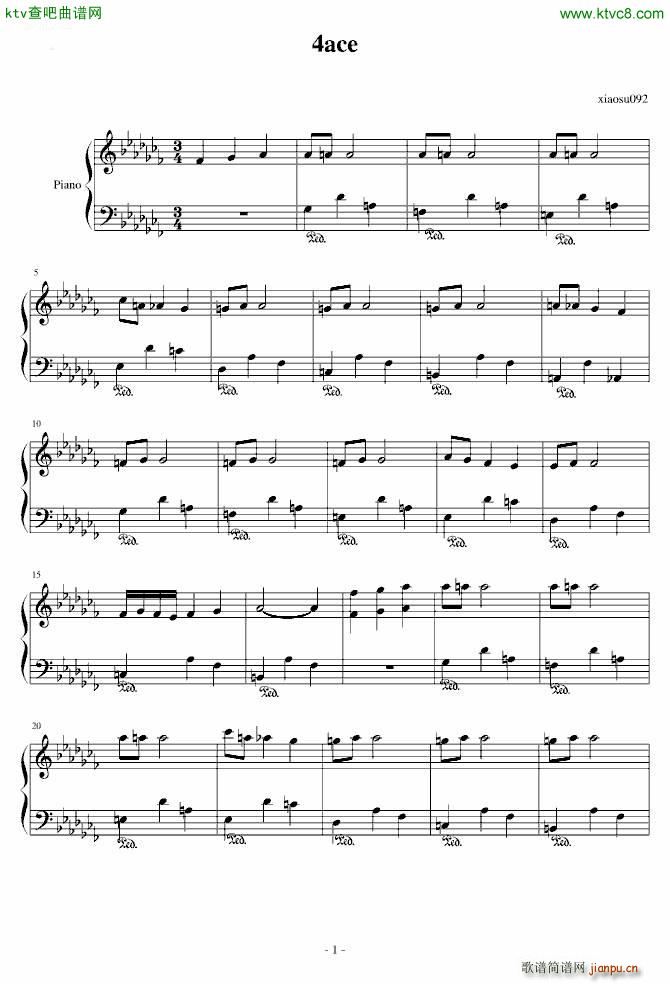 4ACE(钢琴谱)1