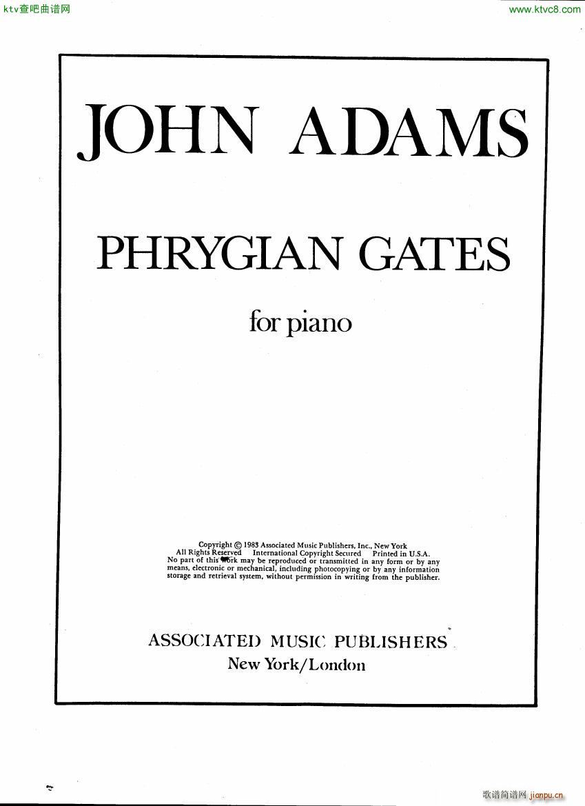 Adams Phrygian Gates part 1(钢琴谱)1
