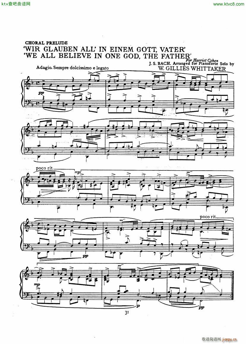 Bach JS A transcription book for Harriet Cohen(钢琴谱)34