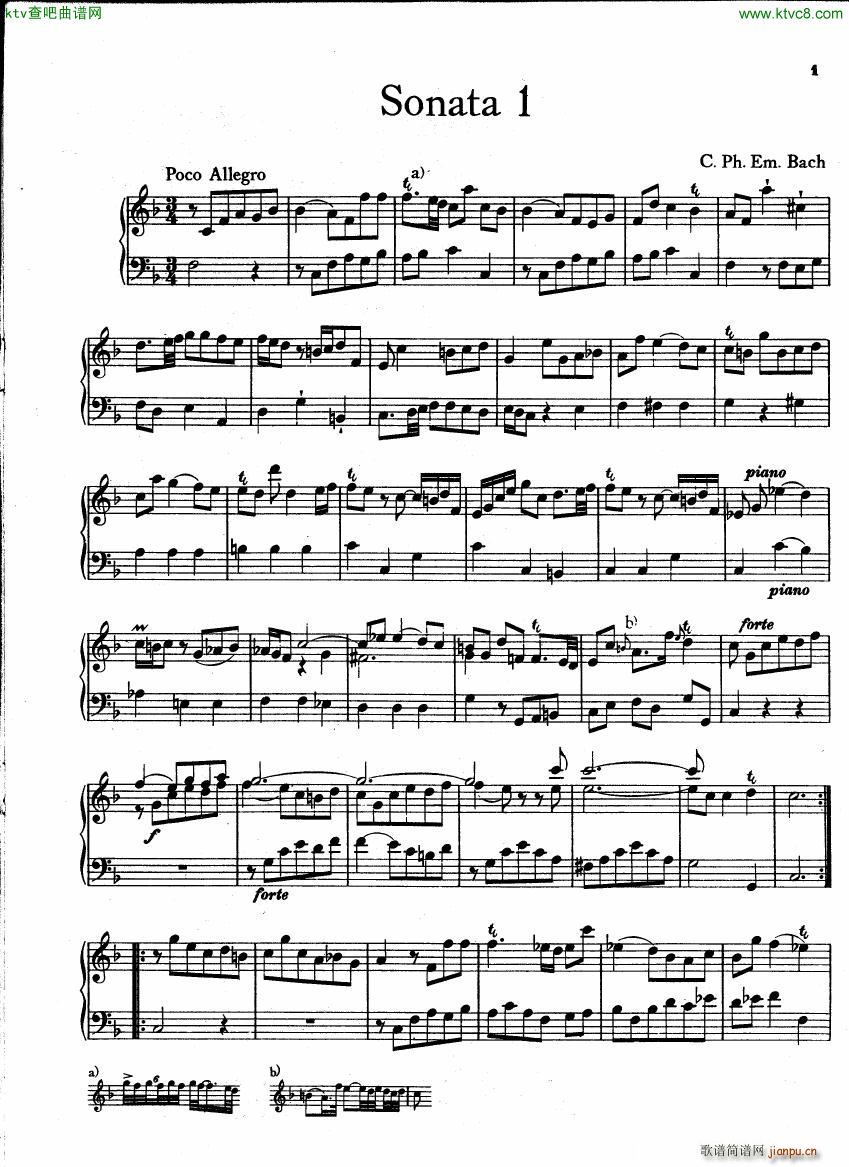 Bach CPE 6 Prussian Sonatas(钢琴谱)1