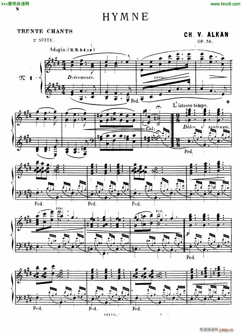 Alkan op 38b Deuxieme recueil de chants(钢琴谱)1