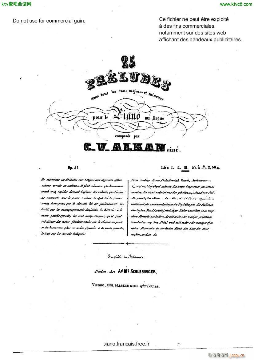 Alkan op 31 25 preludes part 3(钢琴谱)1