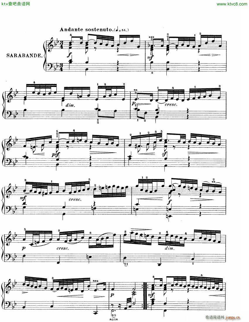 Bach JS BWV 825 Partita no 1 in Bb(钢琴谱)9