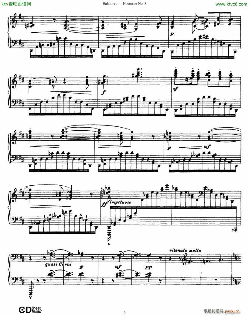 Balakirev Nocturne No 3(钢琴谱)5