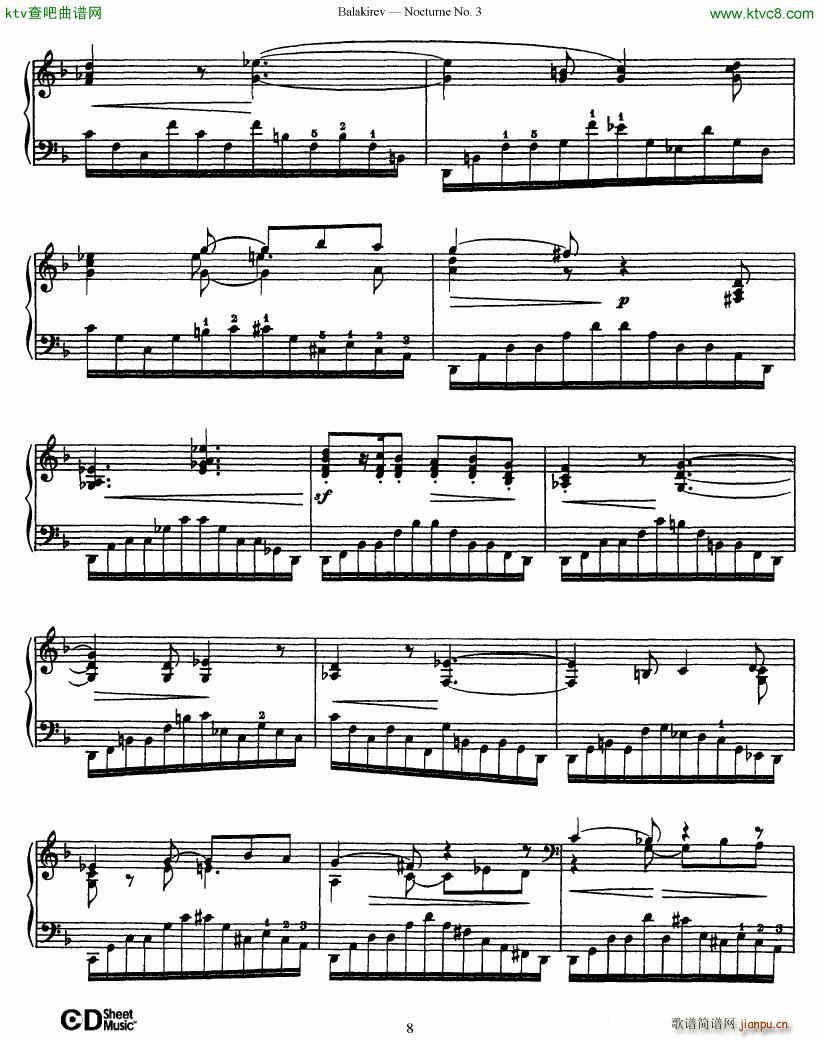 Balakirev Nocturne No 3(钢琴谱)8