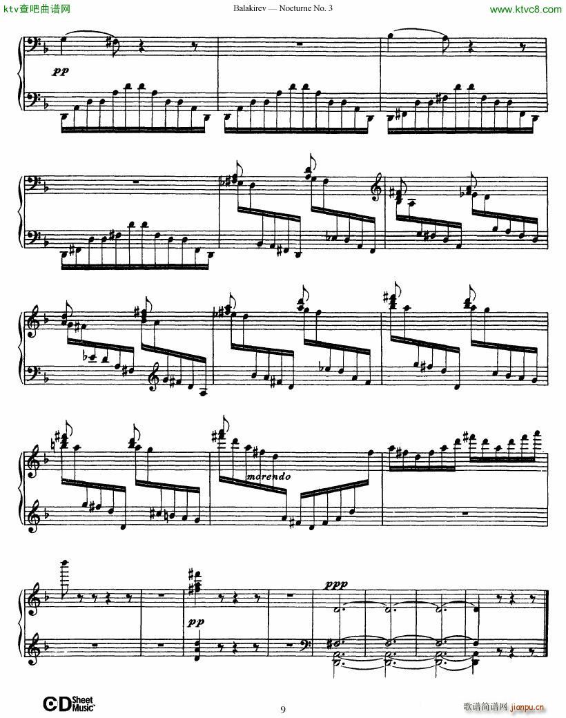 Balakirev Nocturne No 3(钢琴谱)9