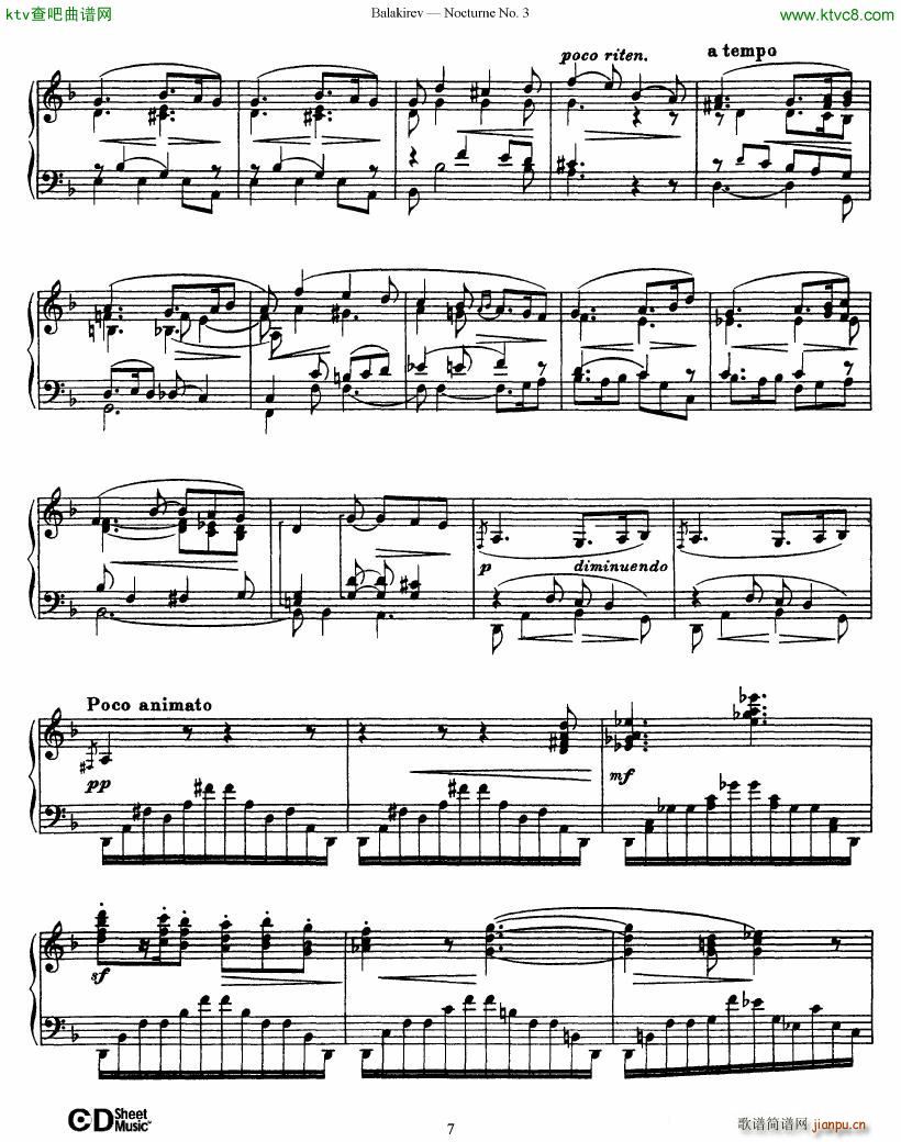 Balakirev Nocturne No 3(钢琴谱)7