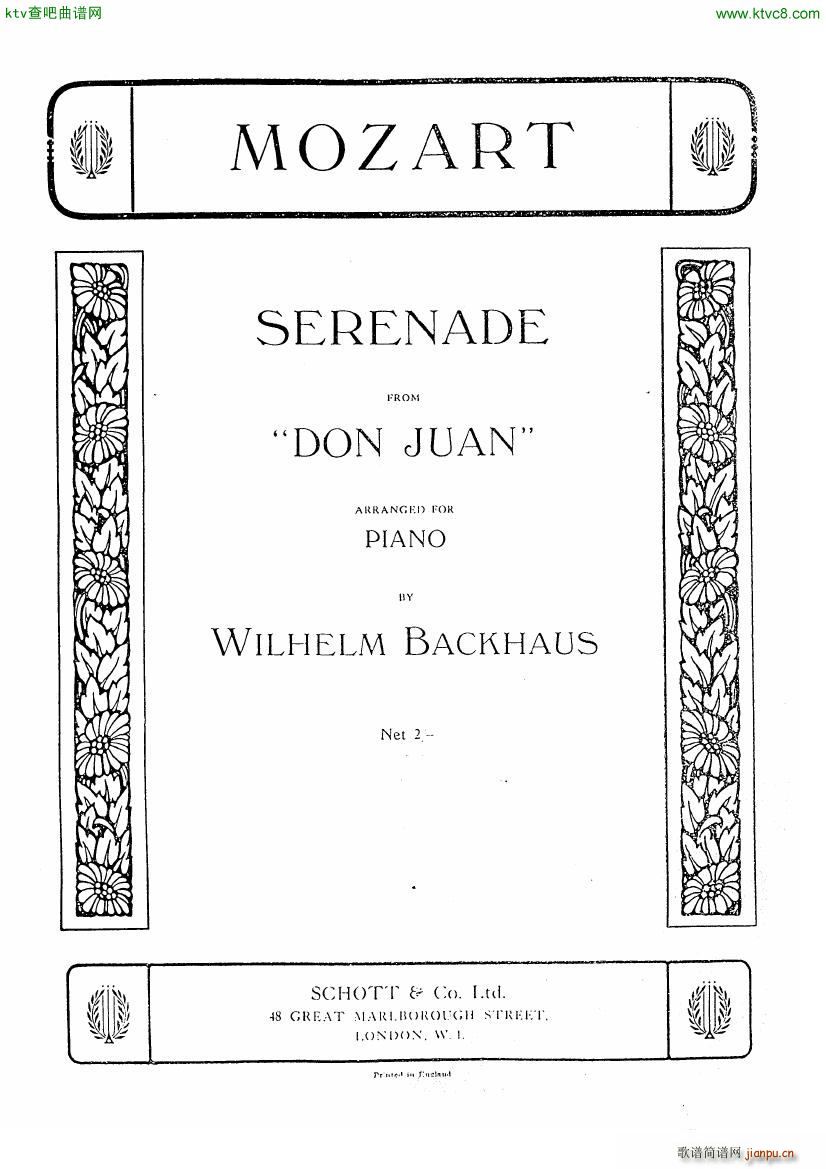Mozart Backhaus Serenade from Don Juan(钢琴谱)1