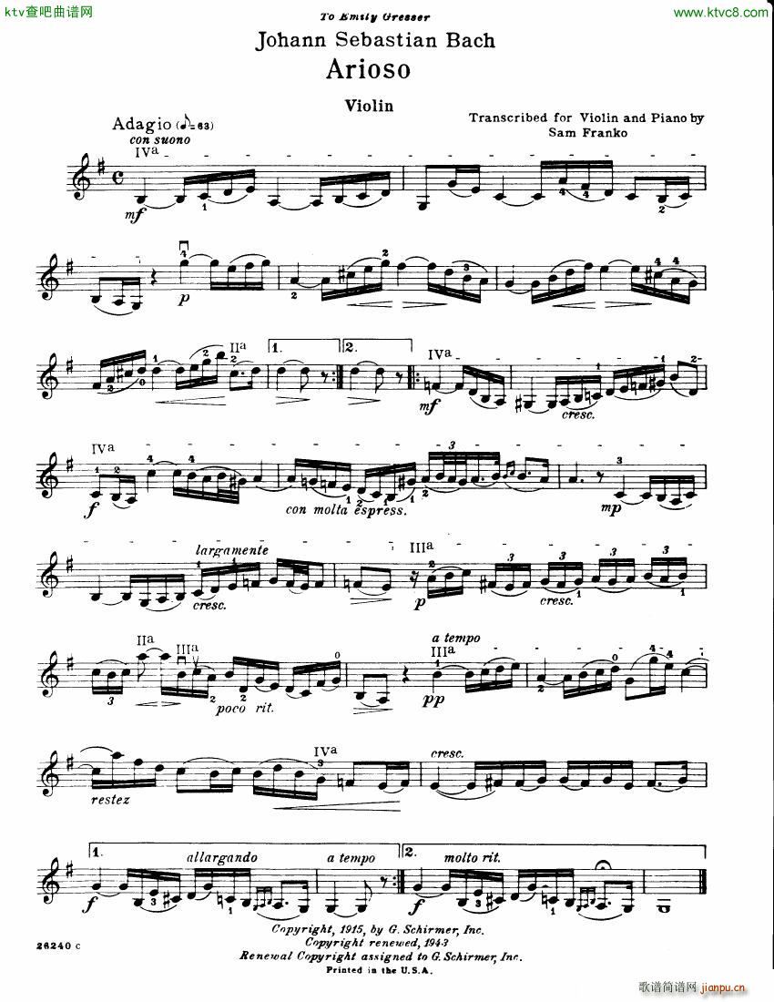 Bach Franko Arioso piano violin or cello(钢琴谱)5