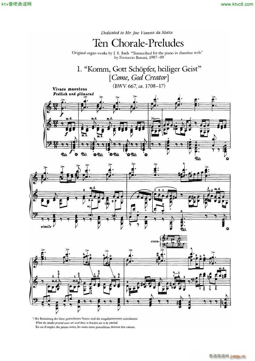 Bach Busoni Ten Chorale Preludes(钢琴谱)1